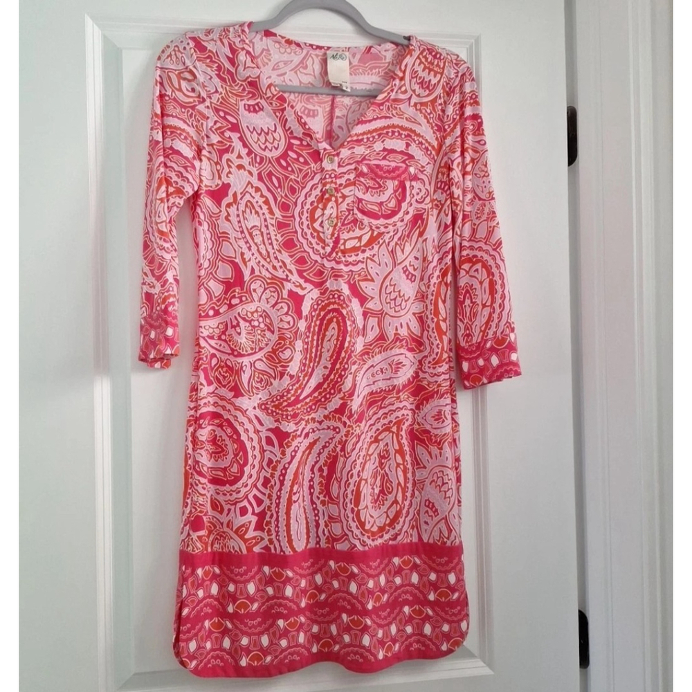 Ali Ro Womens SIZE 2 Pink Paisley Dress ANTHROPOLOGIE Tropical Resort Vacation